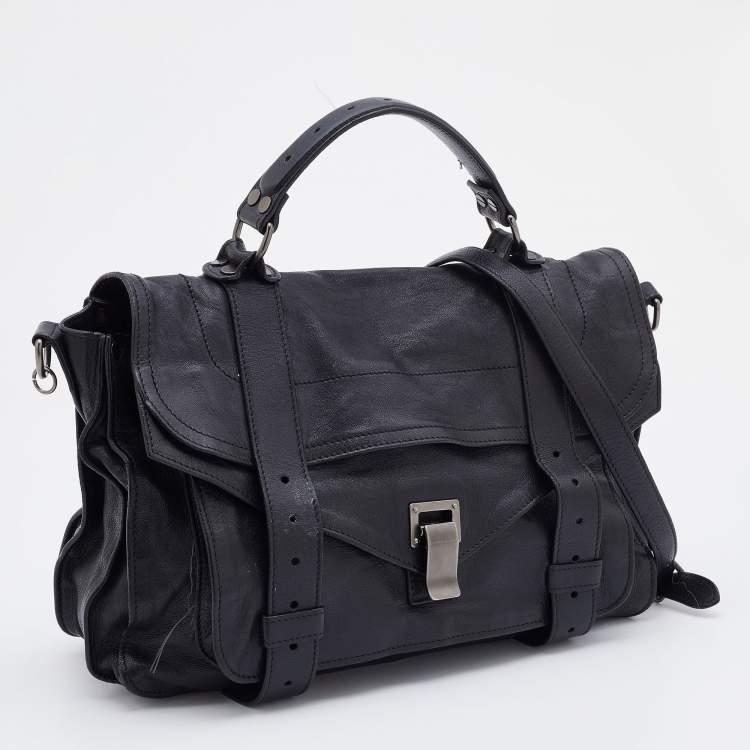 Pre Owned Proenza Schouler Black Leather PS1 Satchel