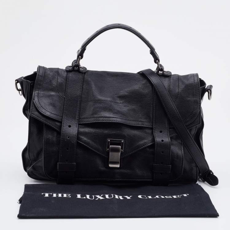 Pre Owned Proenza Schouler Black Leather PS1 Satchel