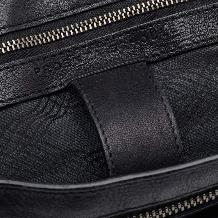 Pre Owned Proenza Schouler Black Leather Medium PS1 Top Handle Bag 