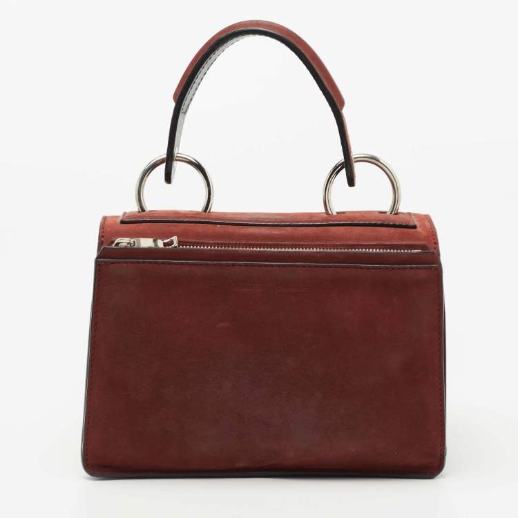Pre Owned Proenza Schouler Brown Suede and Leather Small Hava Top Handle Bag
