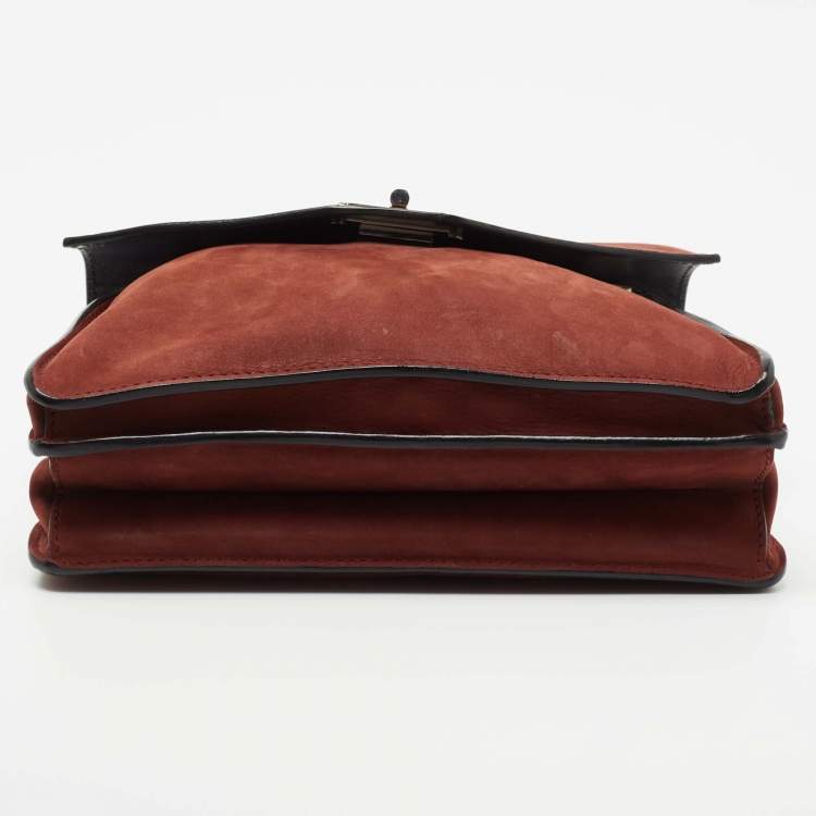 Pre Owned Proenza Schouler Brown Suede and Leather Small Hava Top Handle Bag