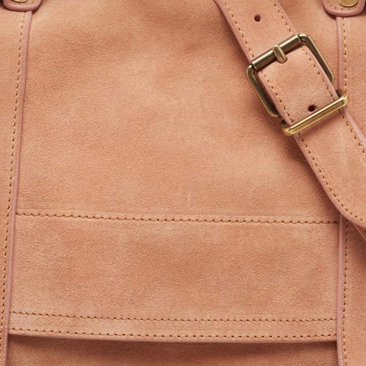 Pre Owned Proenza Schouler Beige Suede Large PS1 Top Handle Bag