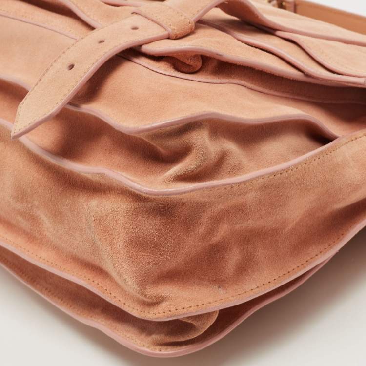 Pre Owned Proenza Schouler Beige Suede Large PS1 Top Handle Bag