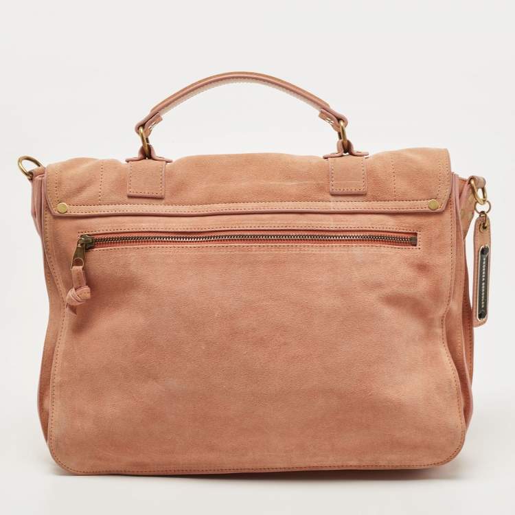 Pre Owned Proenza Schouler Beige Suede Large PS1 Top Handle Bag