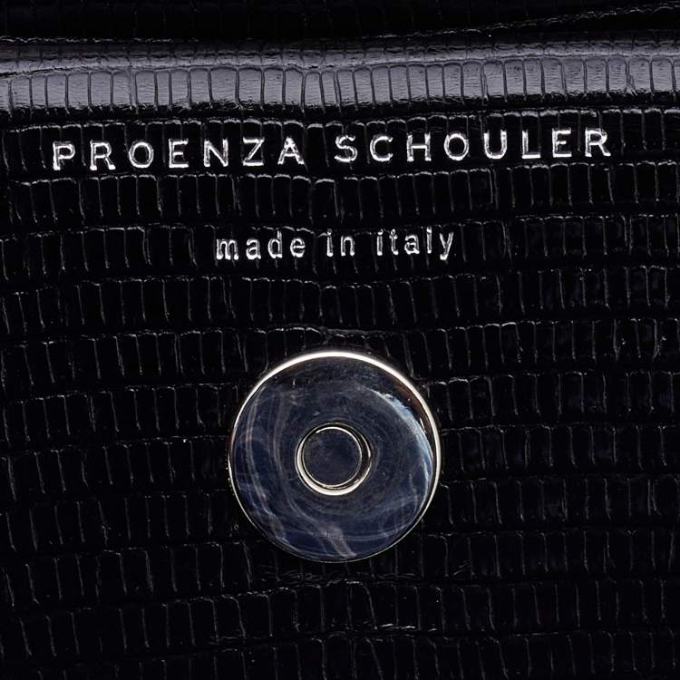 Pre Owned Proenza Schouler Black Croc Embossed Leather PS11 Classic Crossbody Bag