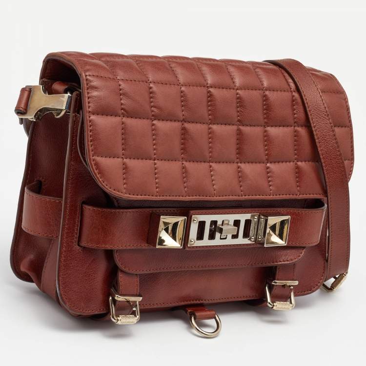 Pre Owned Proenza Schouler Brown Quilted Leather BG 111th Anniversary PS11 Shoulder Bag