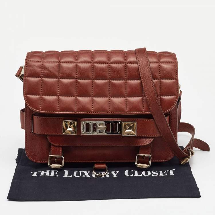Pre Owned Proenza Schouler Brown Quilted Leather BG 111th Anniversary PS11 Shoulder Bag