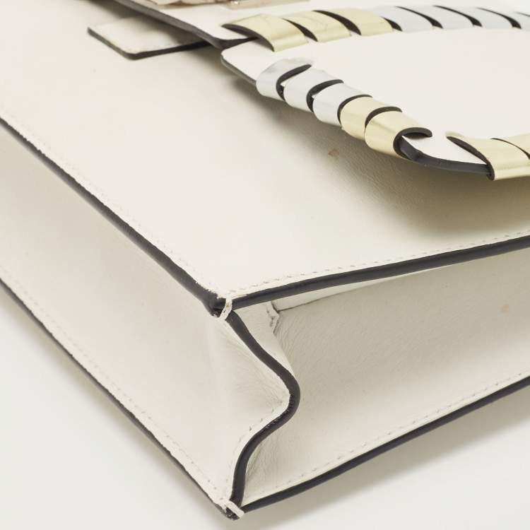 Pre Owned Proenza Schouler White/Metallic Leather Clutch
