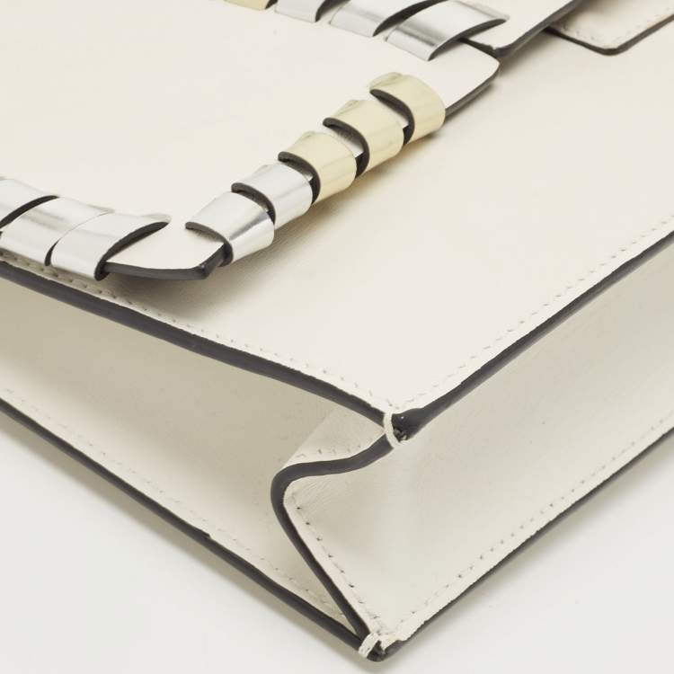 Pre Owned Proenza Schouler White/Metallic Leather Clutch