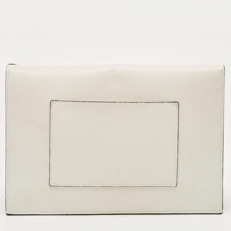 Pre Owned Proenza Schouler White/Metallic Leather Clutch