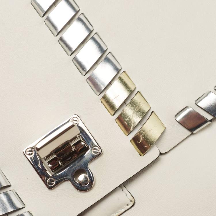 Pre Owned Proenza Schouler White/Metallic Leather Clutch