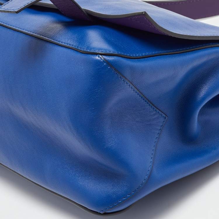 Pre Owned Proenza Schouler Blue/Purple  Leather PS Courier Shoulder Bag