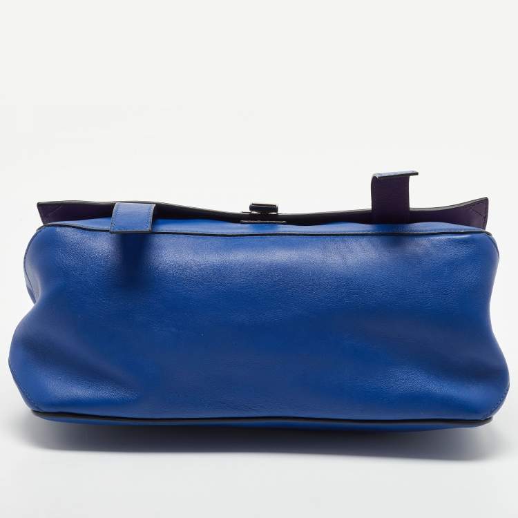 Pre Owned Proenza Schouler Blue/Purple  Leather PS Courier Shoulder Bag