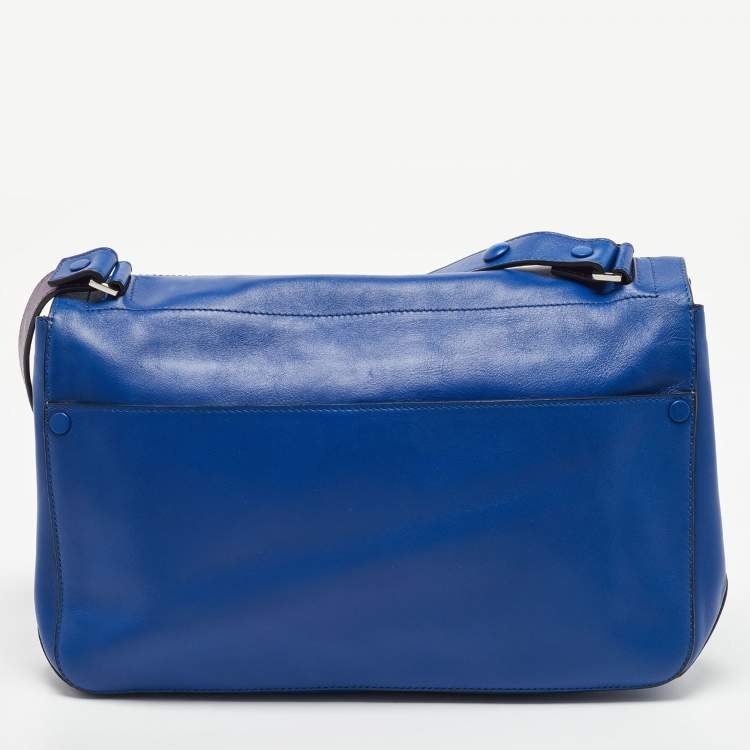 Pre Owned Proenza Schouler Blue/Purple  Leather PS Courier Shoulder Bag