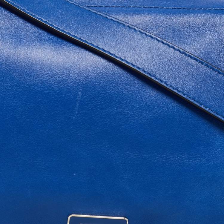 Pre Owned Proenza Schouler Blue/Purple  Leather PS Courier Shoulder Bag