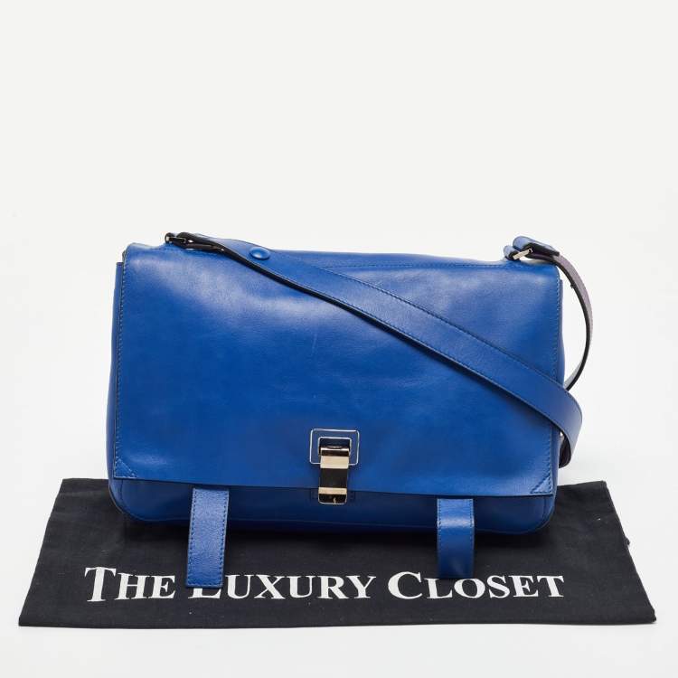 Pre Owned Proenza Schouler Blue/Purple  Leather PS Courier Shoulder Bag