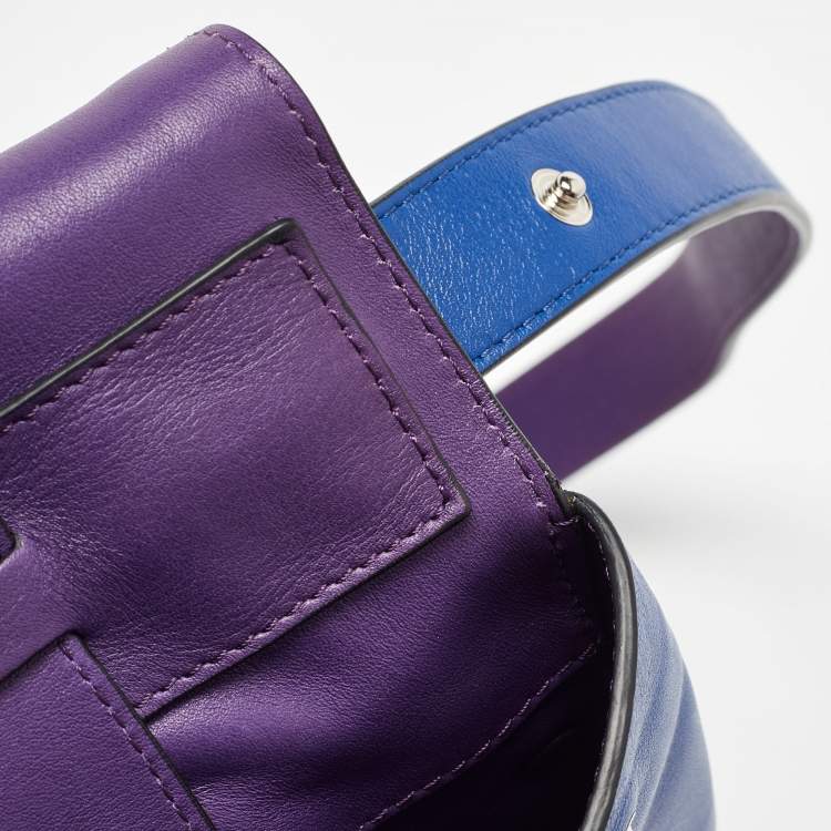 Pre Owned Proenza Schouler Blue/Purple  Leather PS Courier Shoulder Bag