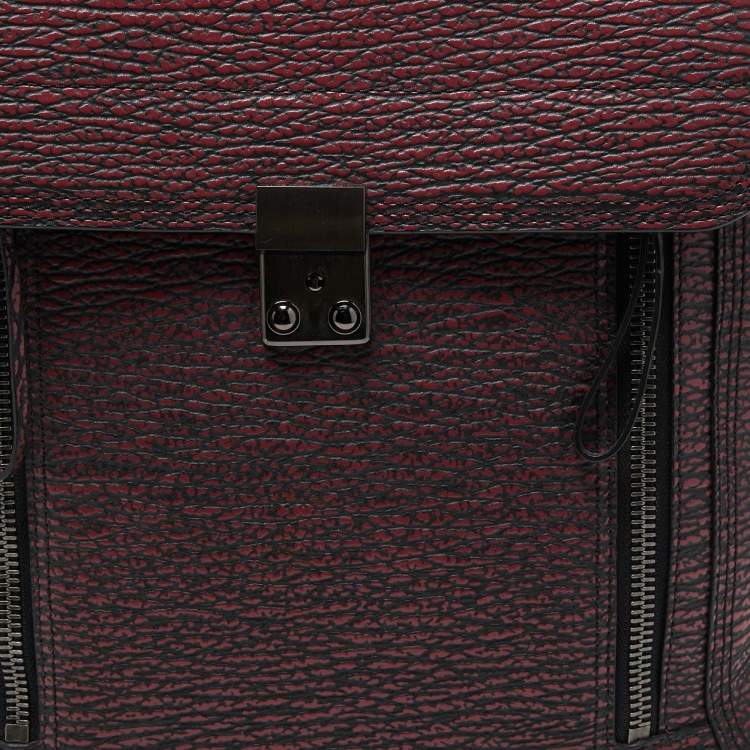 Pre Owned 3.1 Phillip Lim Burgundy/Black Textured Leather Pashli Backpack