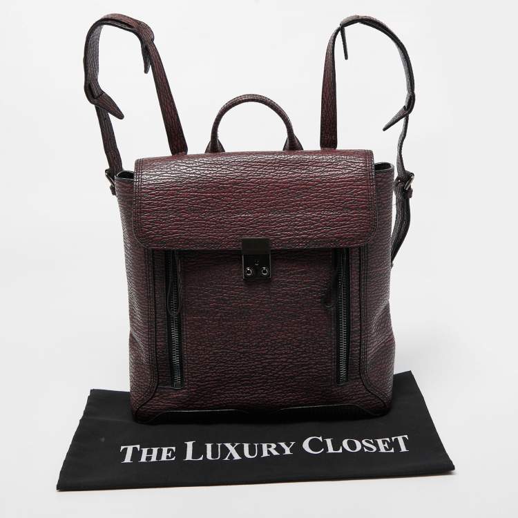 Pre Owned 3.1 Phillip Lim Burgundy/Black Textured Leather Pashli Backpack