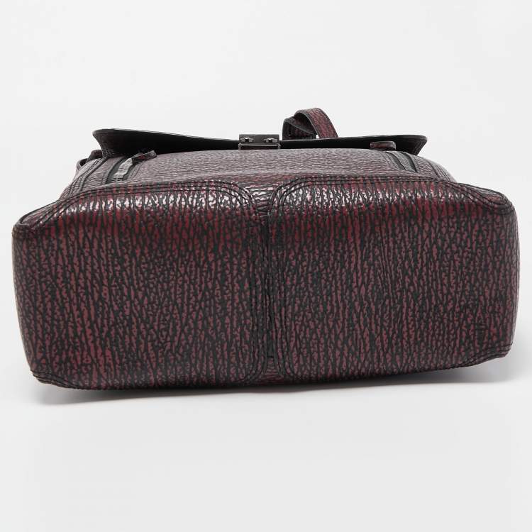 Pre Owned 3.1 Phillip Lim Burgundy/Black Textured Leather Pashli Backpack