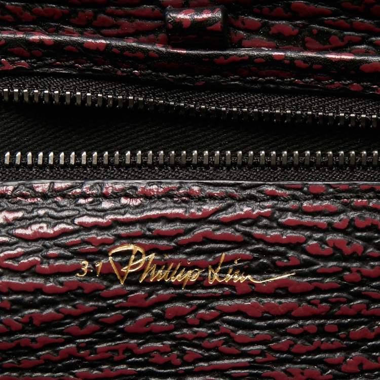 Pre Owned 3.1 Phillip Lim Burgundy/Black Textured Leather Pashli Backpack