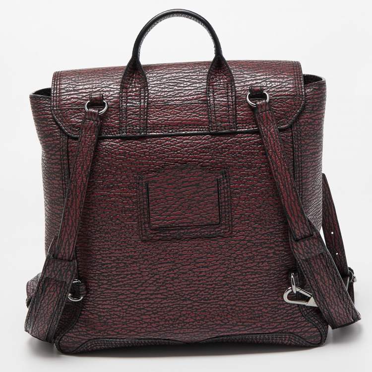 Pre Owned 3.1 Phillip Lim Burgundy/Black Textured Leather Pashli Backpack