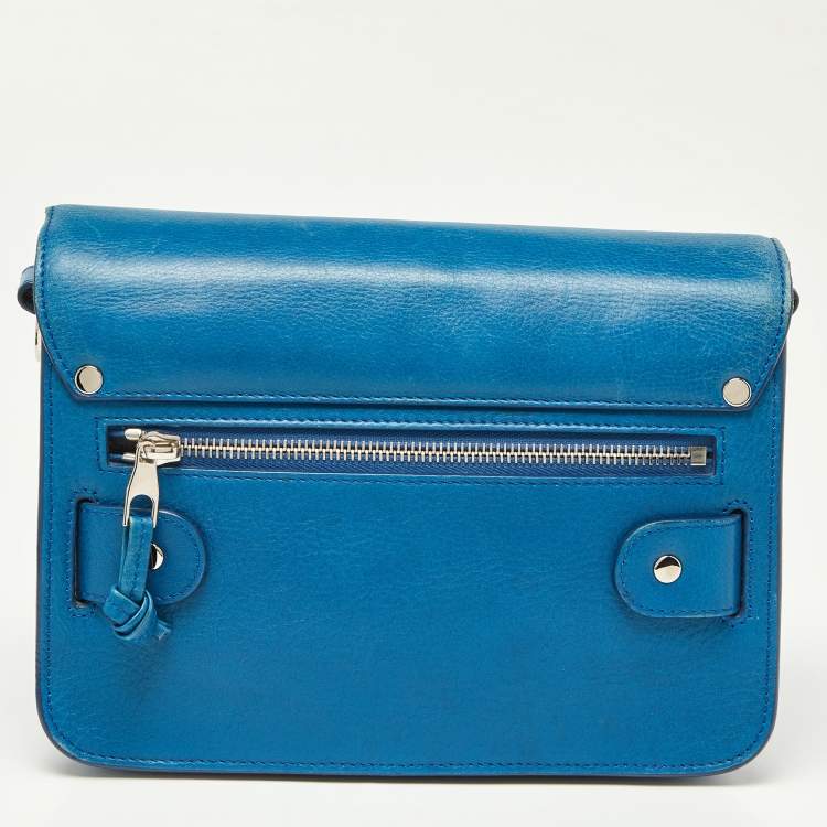 Pre Owned Proenza Schouler Blue Leather Mini Classic PS11 Shoulder Bag
