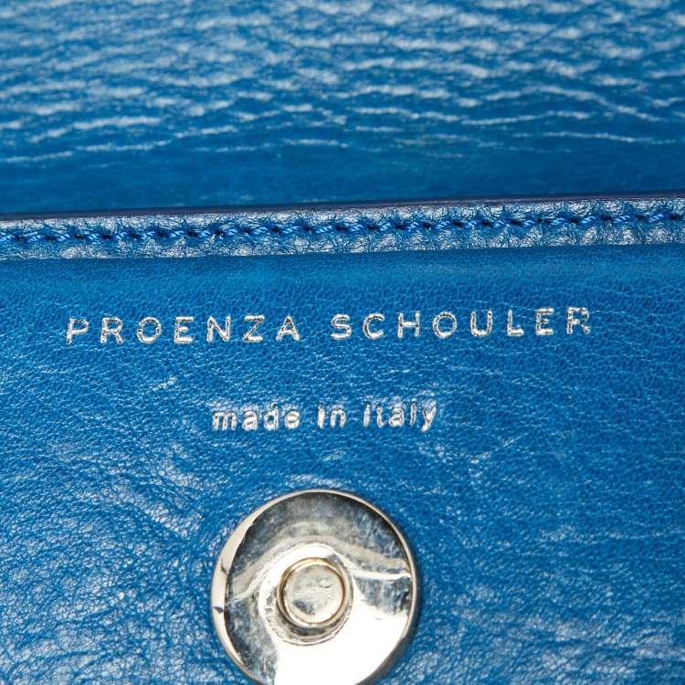 Pre Owned Proenza Schouler Blue Leather Mini Classic PS11 Shoulder Bag