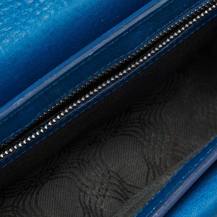 Pre Owned Proenza Schouler Blue Leather Mini Classic PS11 Shoulder Bag