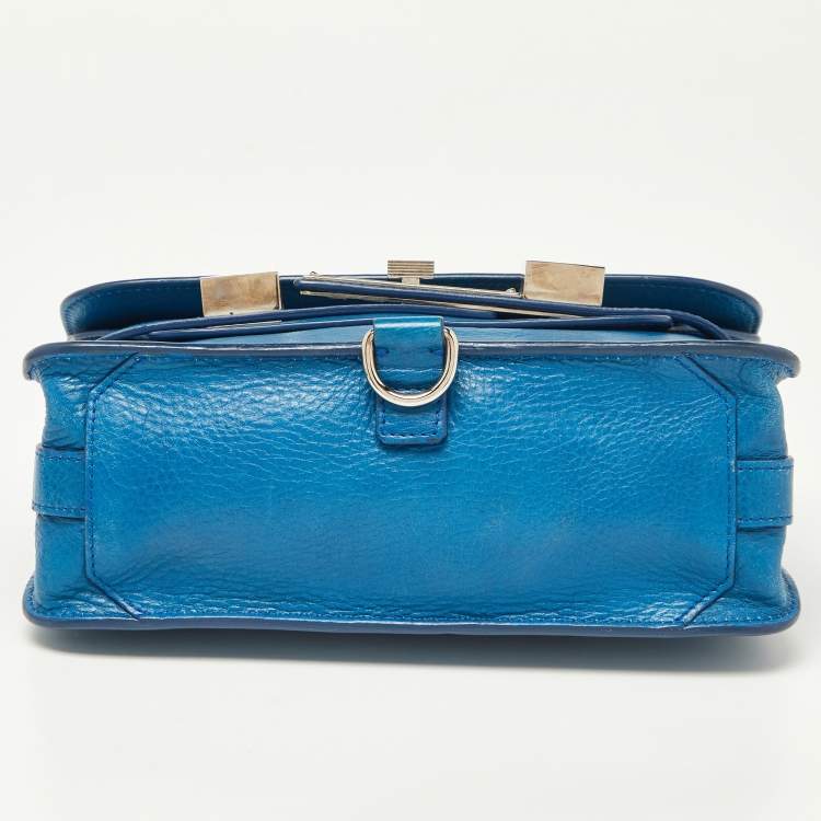 Pre Owned Proenza Schouler Blue Leather Mini Classic PS11 Shoulder Bag