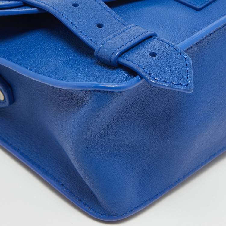 Pre Owned Proenza Schouler Blue Leather Mini PS1 Crossbody Bag
