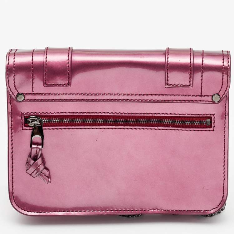 Pre Owned Proenza Schouler Purple Patent Leather Mini PS1 Crossbody Bag