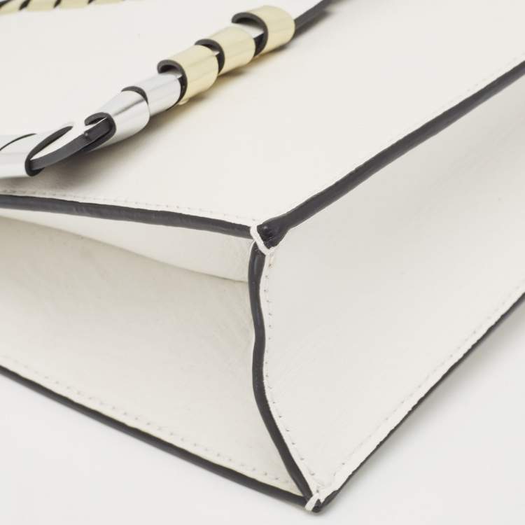 Pre Owned Proenza Schouler White/Metallic Leather Clutch