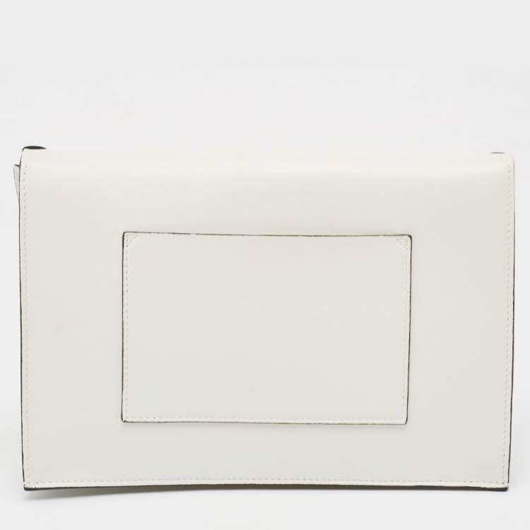 Pre Owned Proenza Schouler White/Metallic Leather Clutch
