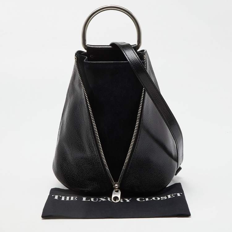 Pre Owned Proenza Schouler Black Vertical Zip Convertible Top Handle Bag