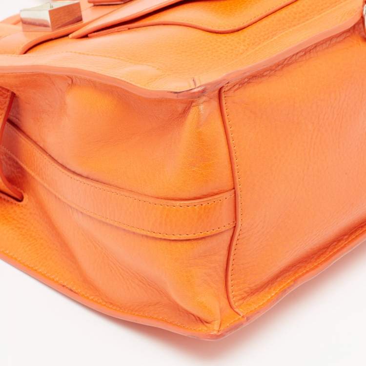 Pre Owned Proenza Schouler Orange Leather PS11 Tote