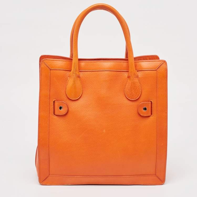 Pre Owned Proenza Schouler Orange Leather PS11 Tote