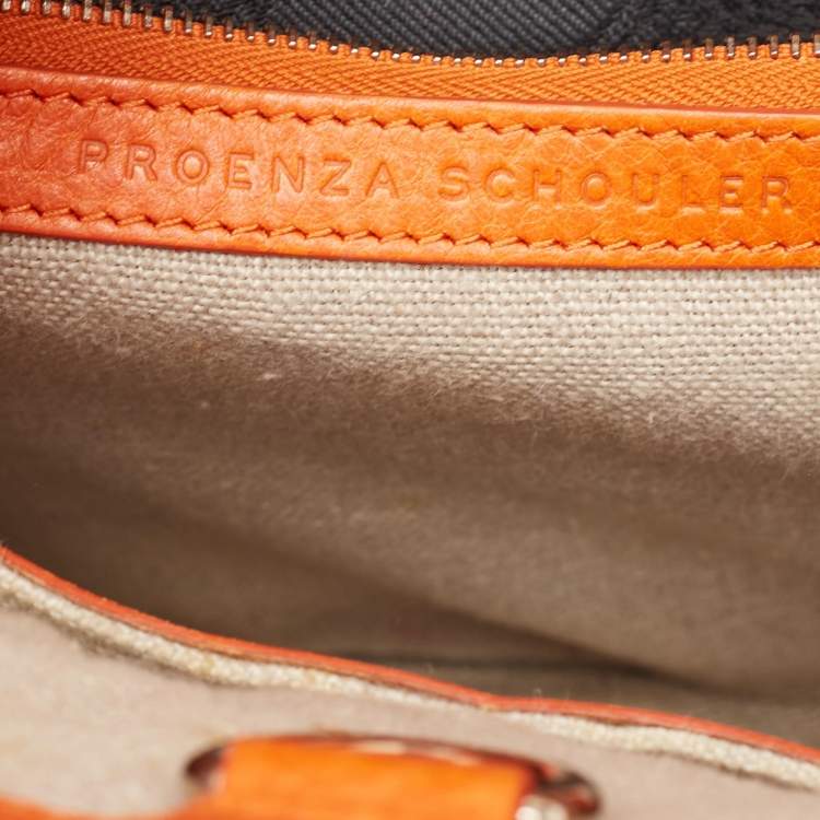 Pre Owned Proenza Schouler Orange Leather PS11 Tote