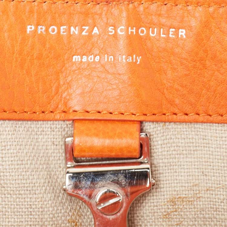 Pre Owned Proenza Schouler Orange Leather PS11 Tote