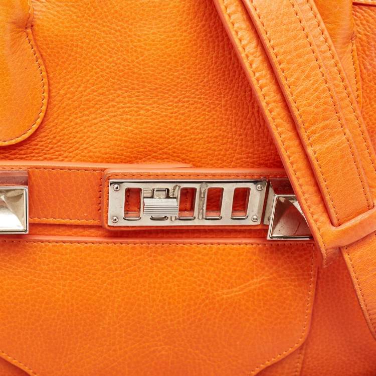 Pre Owned Proenza Schouler Orange Leather PS11 Tote