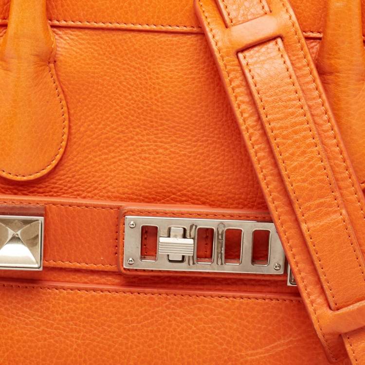 Pre Owned Proenza Schouler Orange Leather PS11 Tote