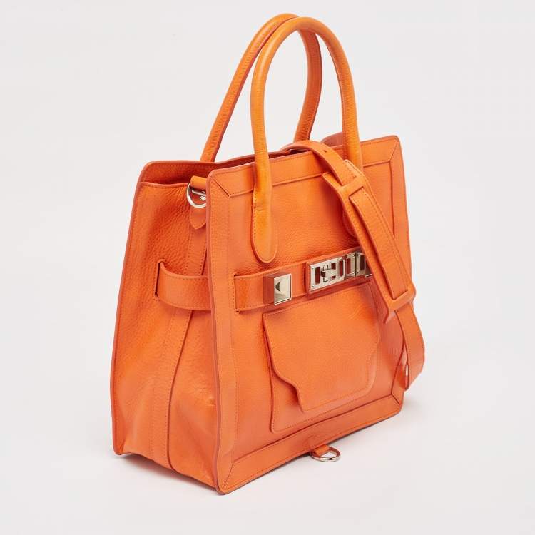 Pre Owned Proenza Schouler Orange Leather PS11 Tote