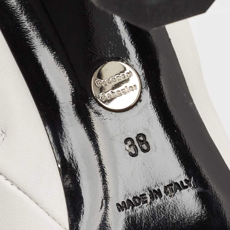Pre Owned Proenza Schouler White Leather Ankle Length Boots Size 38