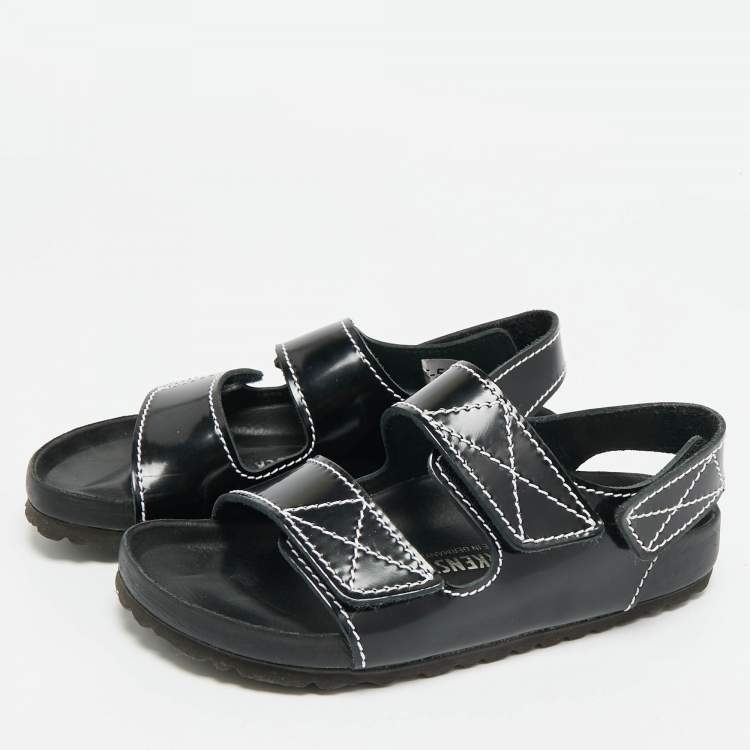 Pre Owned Proenza Schouler x Birkinstock Size 38 Black Leather Flat Slingback Sandals