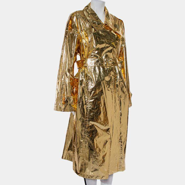 Metallic gold outlet trench coat