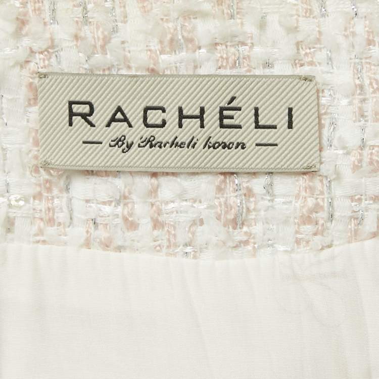 Pre Owned Racheli Pink Tweed Jacket and Shorts Set S/M