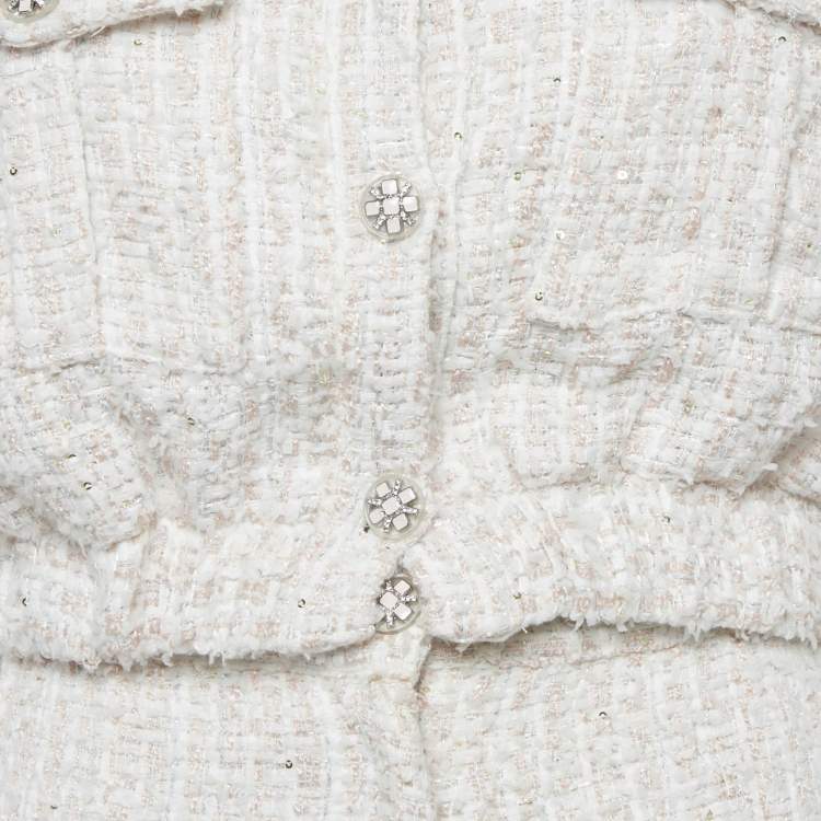 Pre Owned Racheli Pink Tweed Jacket and Shorts Set S/M