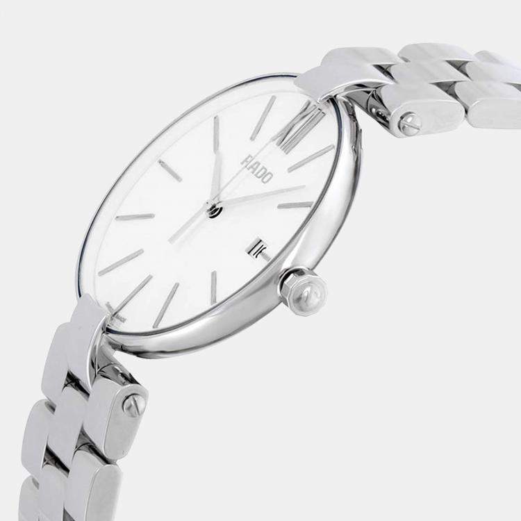 Pre Owned Rado Silver Stainless Steel Coupole R22852013 Unisex Wristwatch 36 mm