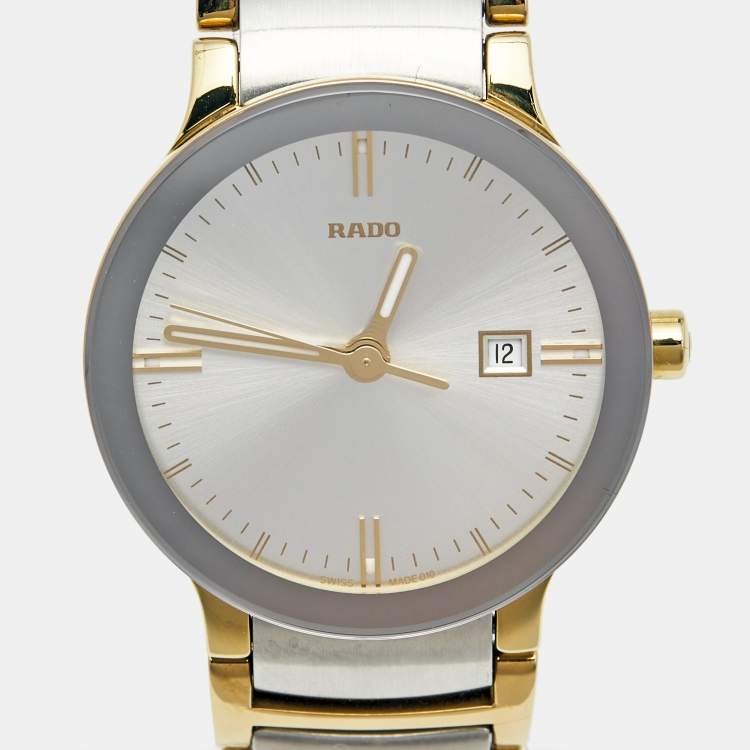 Pre Owned Rado Silver Two-Tone Stainless Steel Centrix R30932103 Women's Wristwatch 28 mm