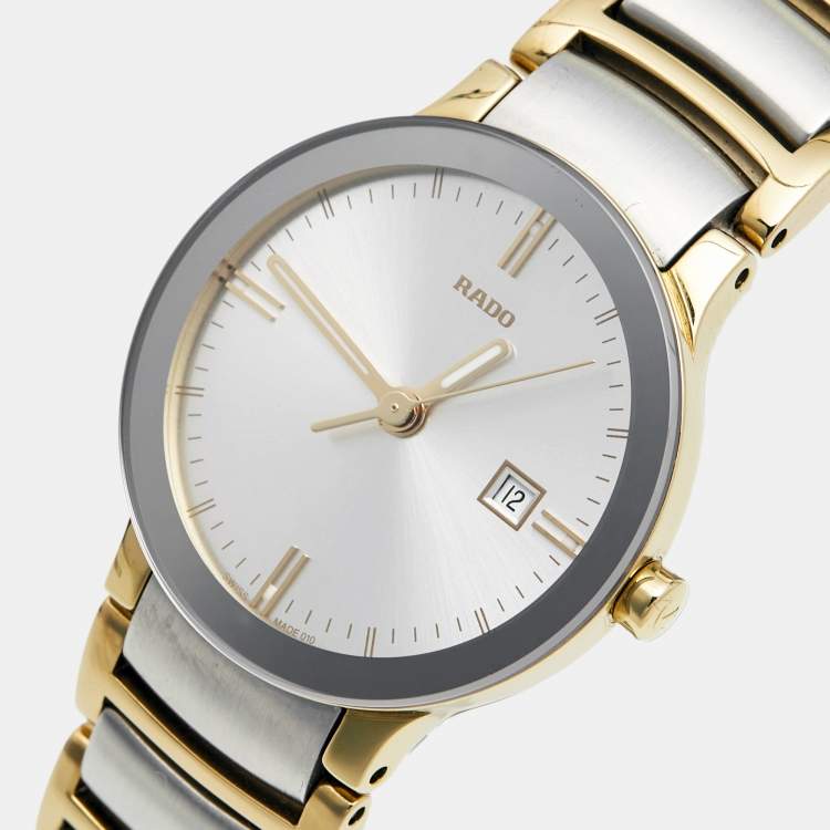 Pre Owned Rado Silver Two-Tone Stainless Steel Centrix R30932103 Women's Wristwatch 28 mm